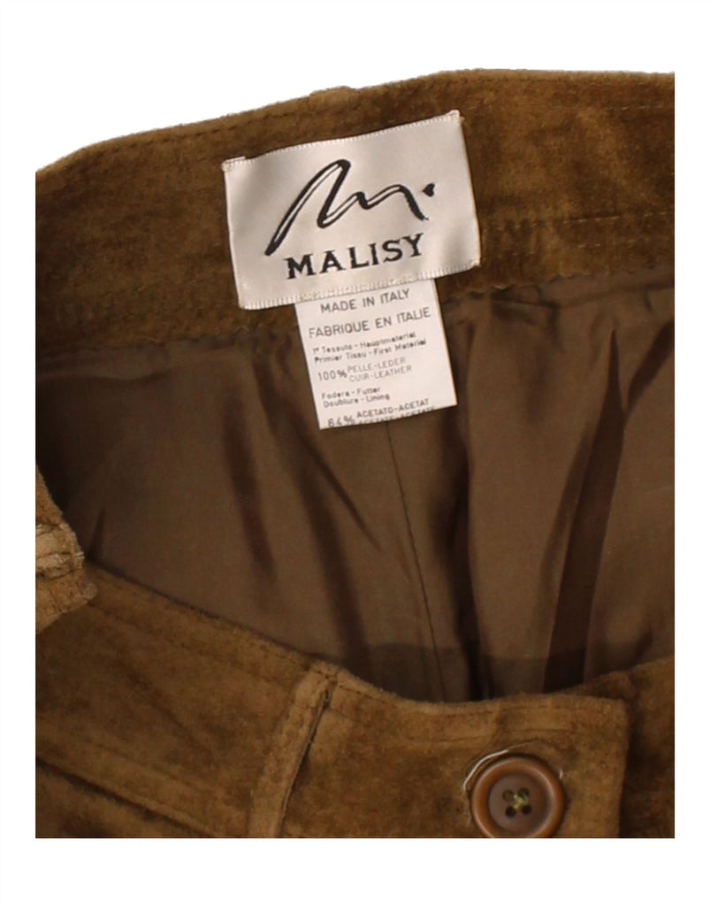 VINTAGE Womens High Waist Suede Trousers W36 L24 Brown Leather Vintage Vintage and Second-Hand Vintage from Messina Hembry 