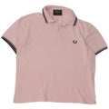 Fred Perry Mens Polo Shirt Large Pink Striped Cotton