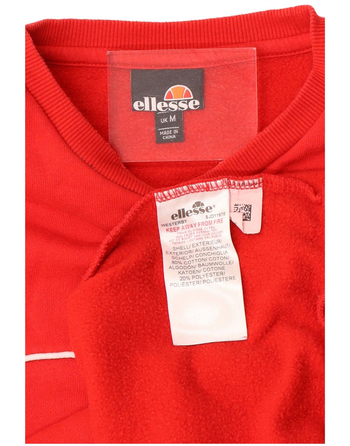Ellesse Mens Graphic Sweatshirt Jumper Medium Red Cotton Sports