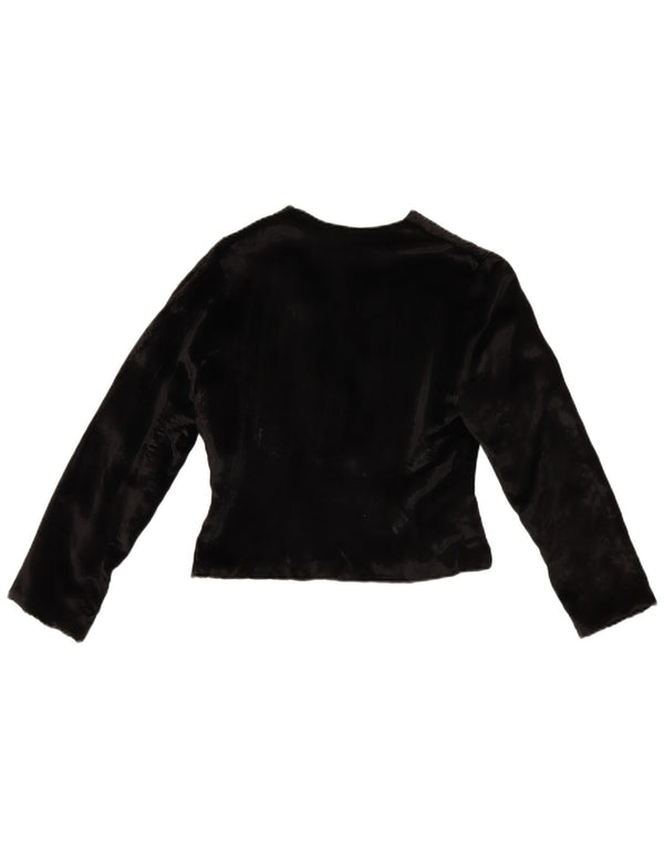 Vintage Womens Velvet Bolero Jacket UK 10 Small Black