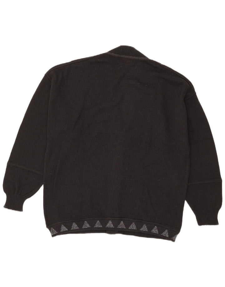 Il Granchio Mens Cardigan Sweater XL Black Geometric