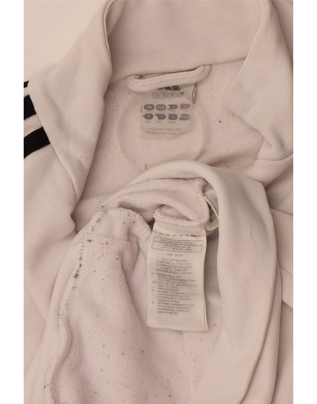 ADIDAS Womens Tracksuit Top Jacket UK 16 Large  White Polyester