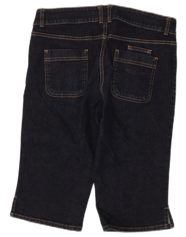 Marks & Spencer Womens Bermuda Denim Shorts UK 8 Small W30 Navy Blue Cotton