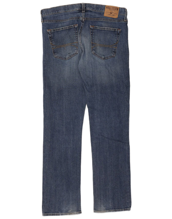Hollister Mens Slim Straight Jeans W34 L32 Blue Cotton