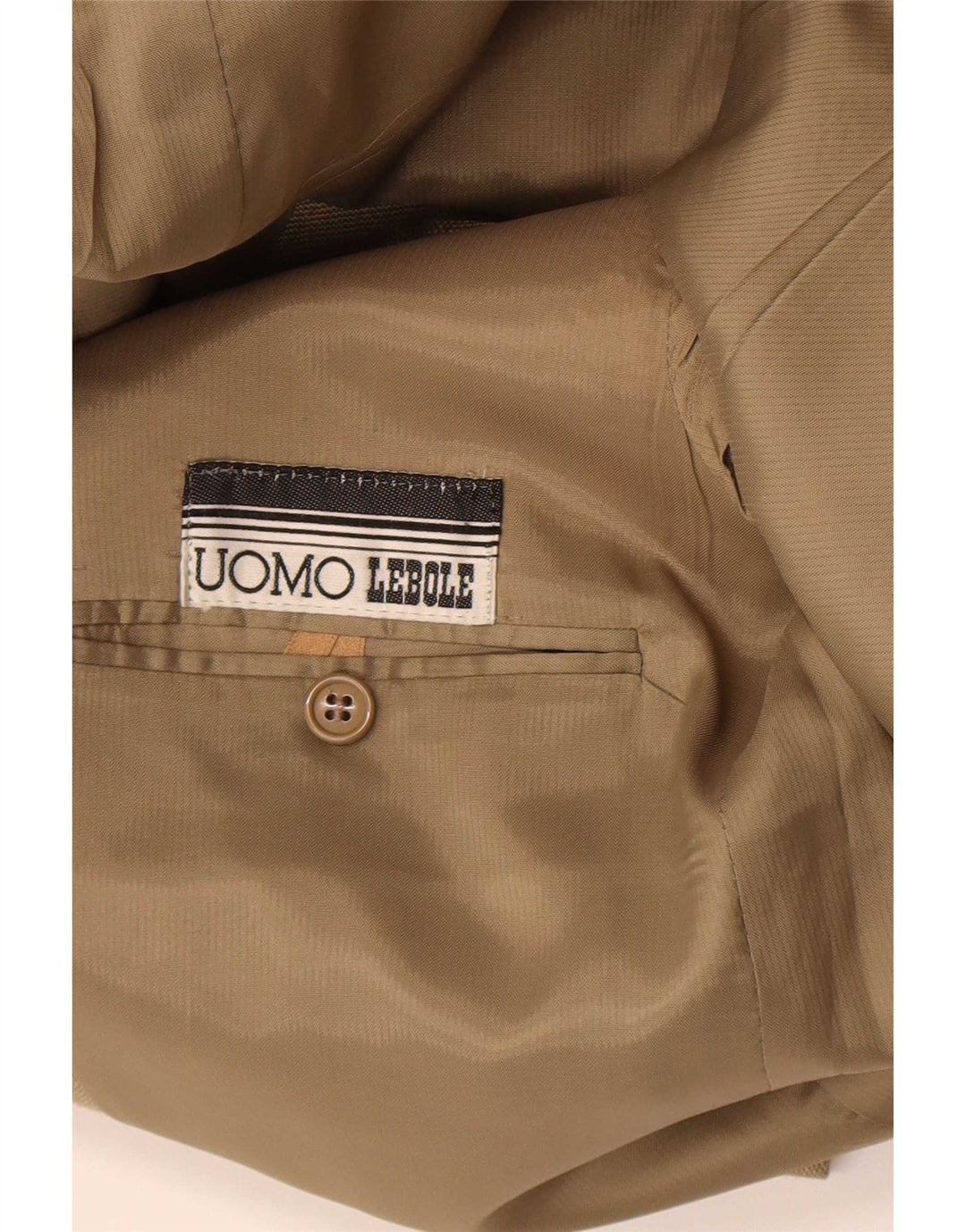 Lebole Mens 2 Button Blazer Jacket UK 38 Medium Khaki