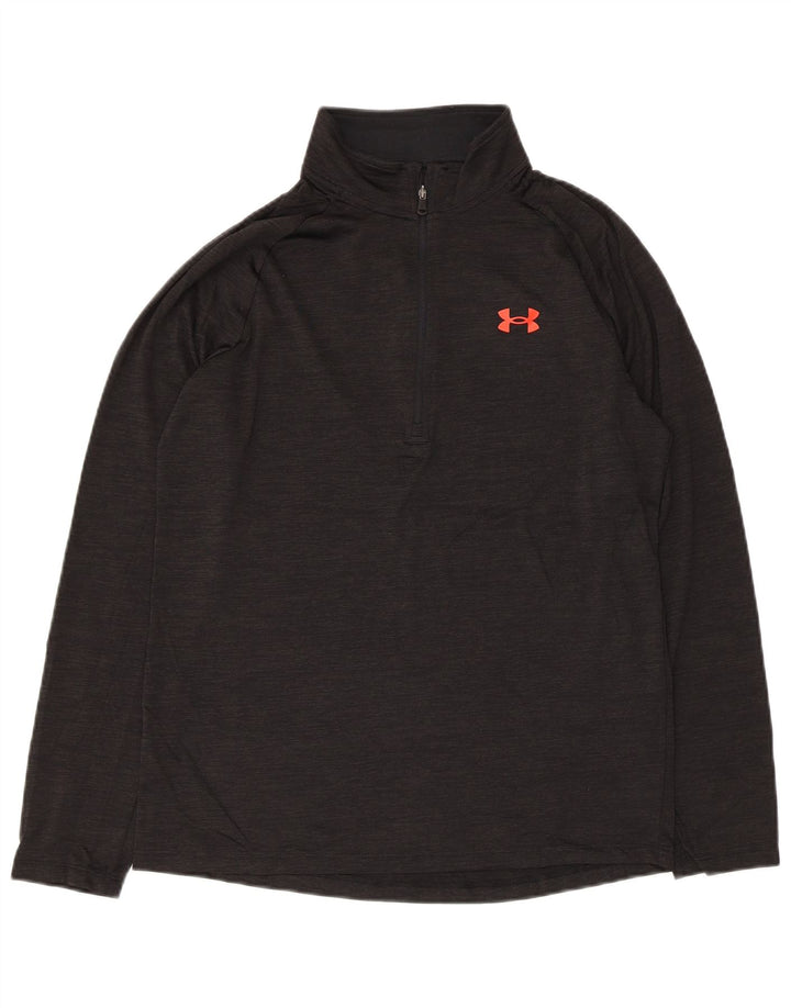 Under Armour Mens Zip Neck Pullover Tracksuit Top Small Black