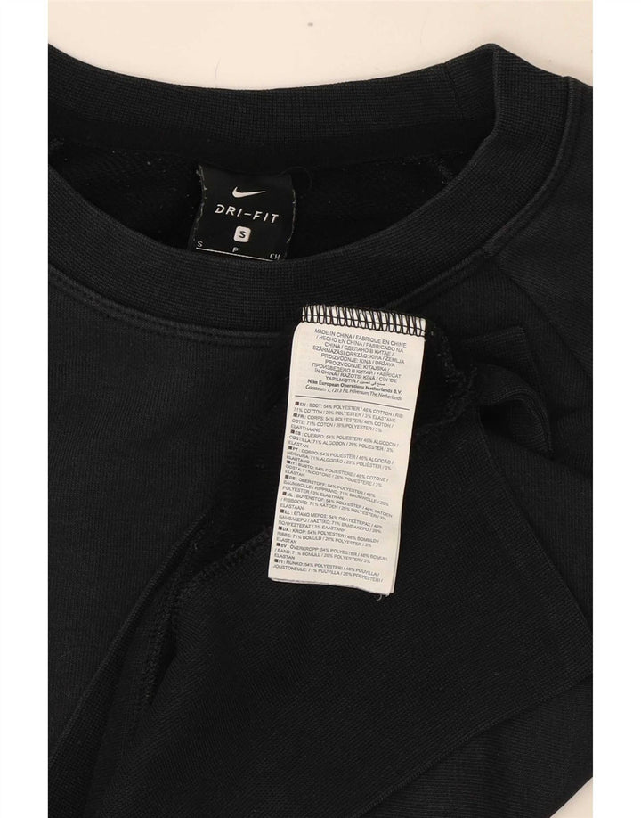 Nike Womens Oversized Crop Graphic Sweatshirt Jumper UK 10 Small Black