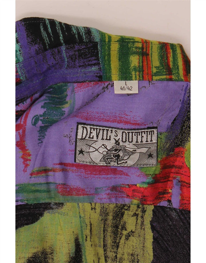 Vintage Mens Abstract Pattern Shirt Size 41/42 Large Multicoloured