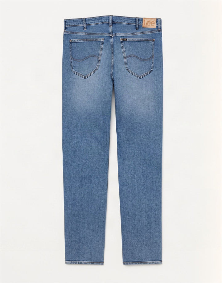 Lee Mens Daren Zip Fly Distressed Slim Jeans W36 L34 Blue Cotton