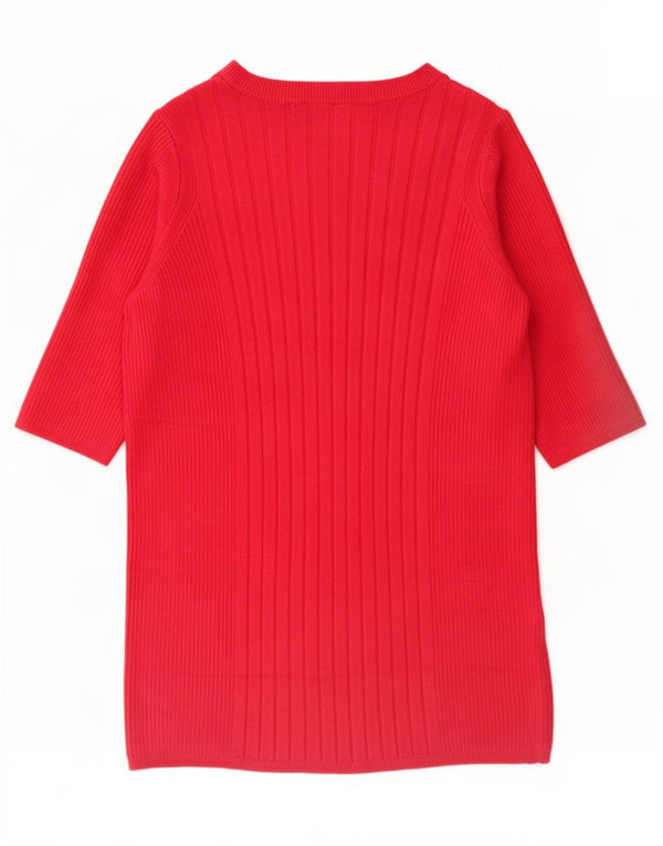 Marks & Spencer Womens 1/2 Sleeve Boat Neck Jumper Sweater UK 10 Small Pink