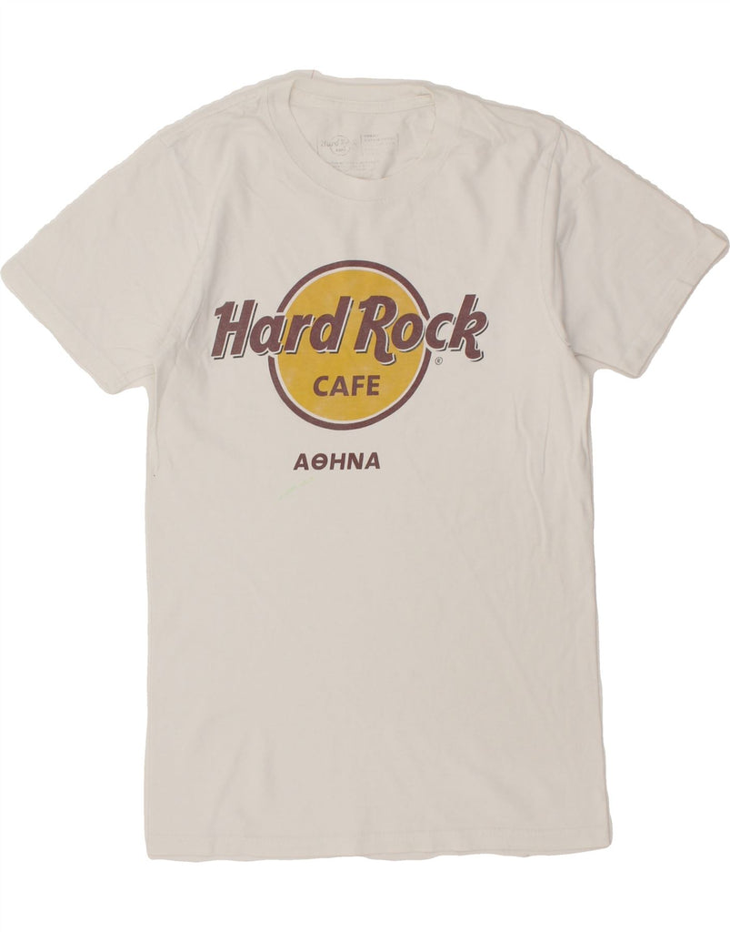 HARD ROCK CAFE Womens Aohna Graphic T-Shirt Top UK 4 XS White Cotton | Vintage Hard Rock Cafe | Thrift | Second-Hand Hard Rock Cafe | Used Clothing | Messina Hembry 