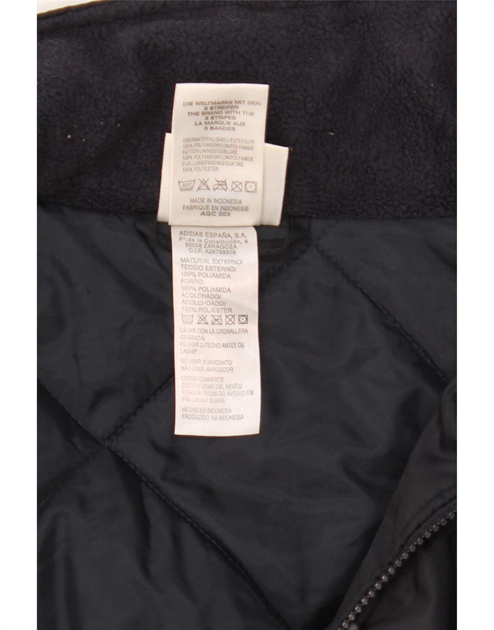 Adidas Mens Hooded Windbreaker Jacket UK 40/42 Medium Black Colourblock