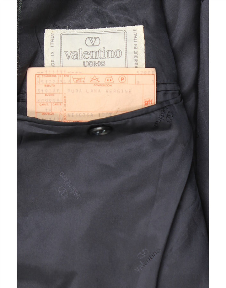 Valentino Mens 2 Button Blazer Jacket IT 46 Small Navy Blue Striped