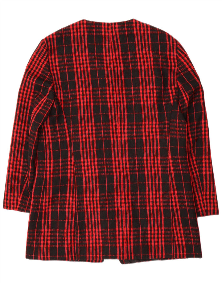 Gerry Weber Womens 7 button Blazer Jacket UK 12 Medium Red Check Wool
