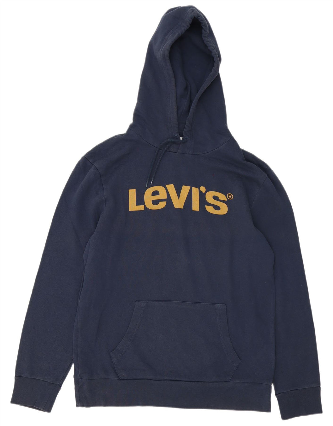 Levi's Mens Graphic Hoodie Jumper Large Navy Blue Cotton