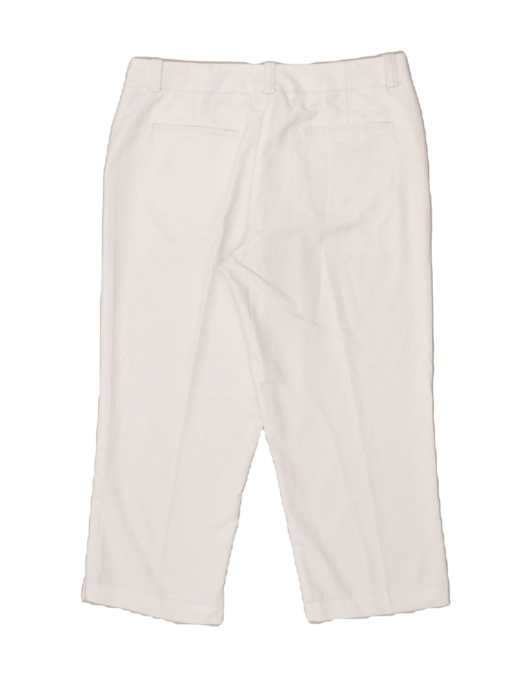 NIKE Womens Straight Capri Trousers UK 14 Medium W34 L23 White Polyester Vintage Nike and Second-Hand Nike from Messina Hembry 