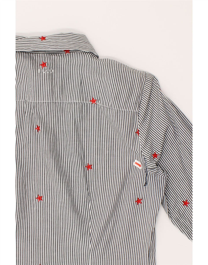 LIU JO Womens Shirt UK 12 Medium Blue Striped Vintage Liu Jo and Second-Hand Liu Jo from Messina Hembry 