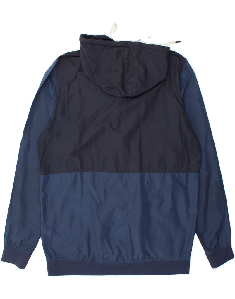 JACK & JONES Mens Core Hooded Bomber Jacket UK 42 XL Navy Blue Colourblock Vintage Jack & Jones and Second-Hand Jack & Jones from Messina Hembry 