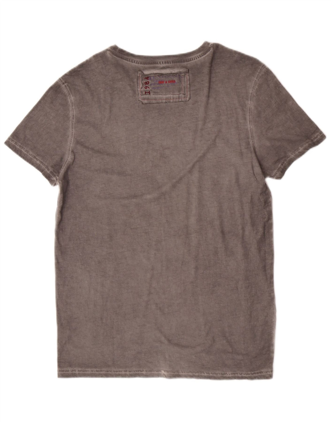 Desigual Mens Graphic T-Shirt Top Medium Grey Cotton