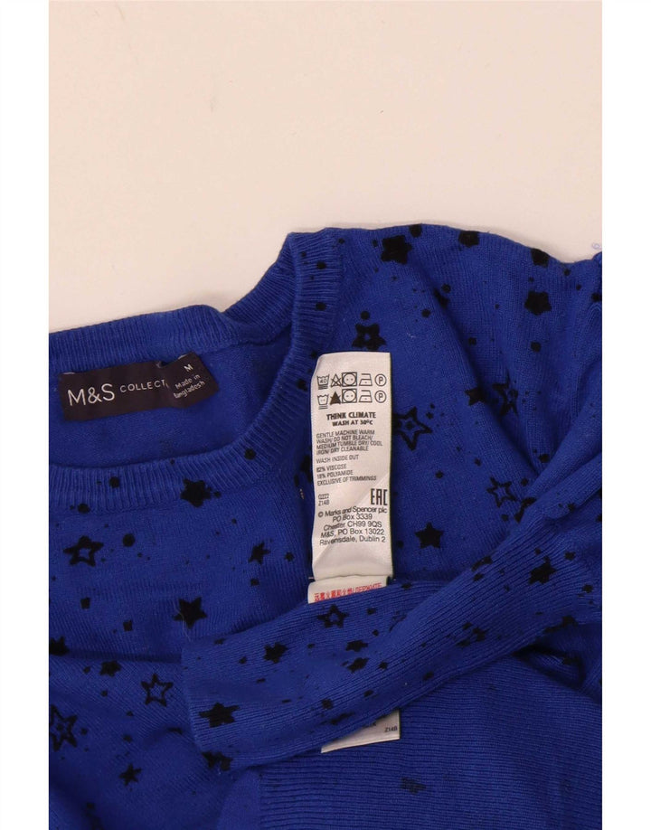 Marks & Spencer Womens Abstract Pattern Boat Neck Jumper Sweater UK 14 Medi