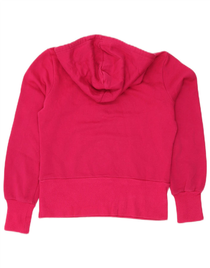 ADIDAS Womens Crop Graphic Hoodie Jumper IT 36 XS Pink Cotton