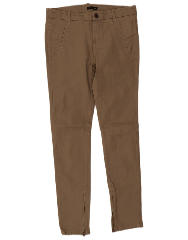 Massimo Dutti Womens Skinny Chino Trousers EU 38 Small W28 L28 Beige Cotton