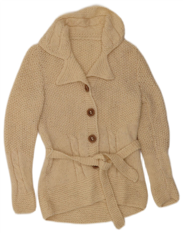 Vintage Womens Cardigan Sweater UK 12 Medium Off White