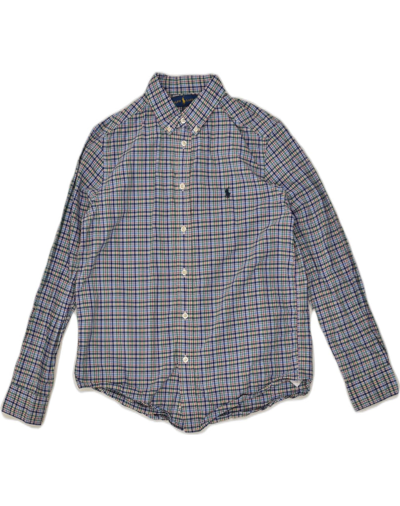 RALPH LAUREN Boys Shirt 14-15 Years Large Blue Check Cotton | Vintage Ralph Lauren | Thrift | Second-Hand Ralph Lauren | Used Clothing | Messina Hembry 