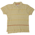Adidas Mens Polo Shirt Small Yellow Striped Cotton