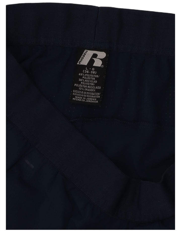RUSSELL ATHLETIC Mens Dri-Power Sport Shorts Large  Navy Blue Polyester
