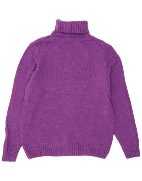 Zara Womens Roll Neck Jumper Sweater UK 14 Medium Purple Wool