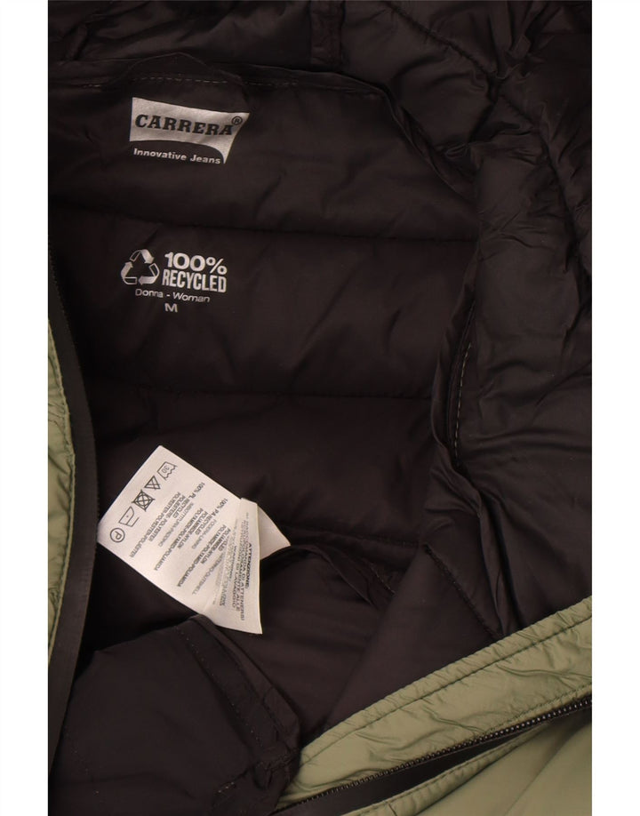 Carrera Womens Hooded Padded Jacket UK 14 Medium Khaki Polyamide