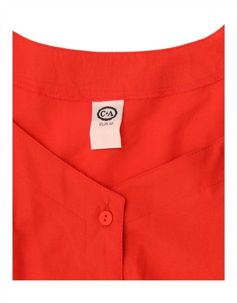 C&A Womens Crop Short Sleeve Shirt Blouse EU 40 Medium Red Polyester Vintage C&A and Second-Hand C&A from Messina Hembry 