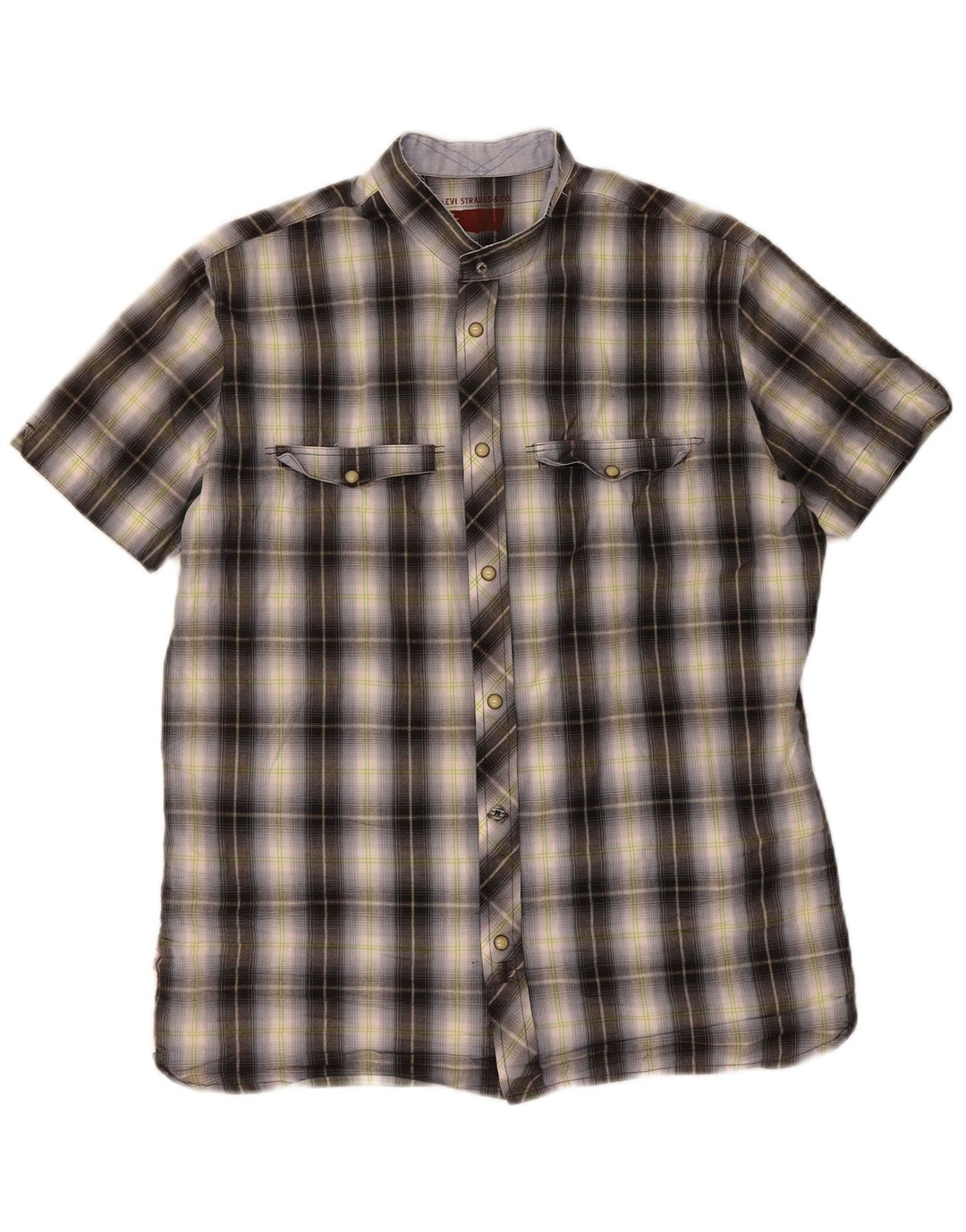 LEVI'S Mens Short Sleeve Shirt Medium Black Check