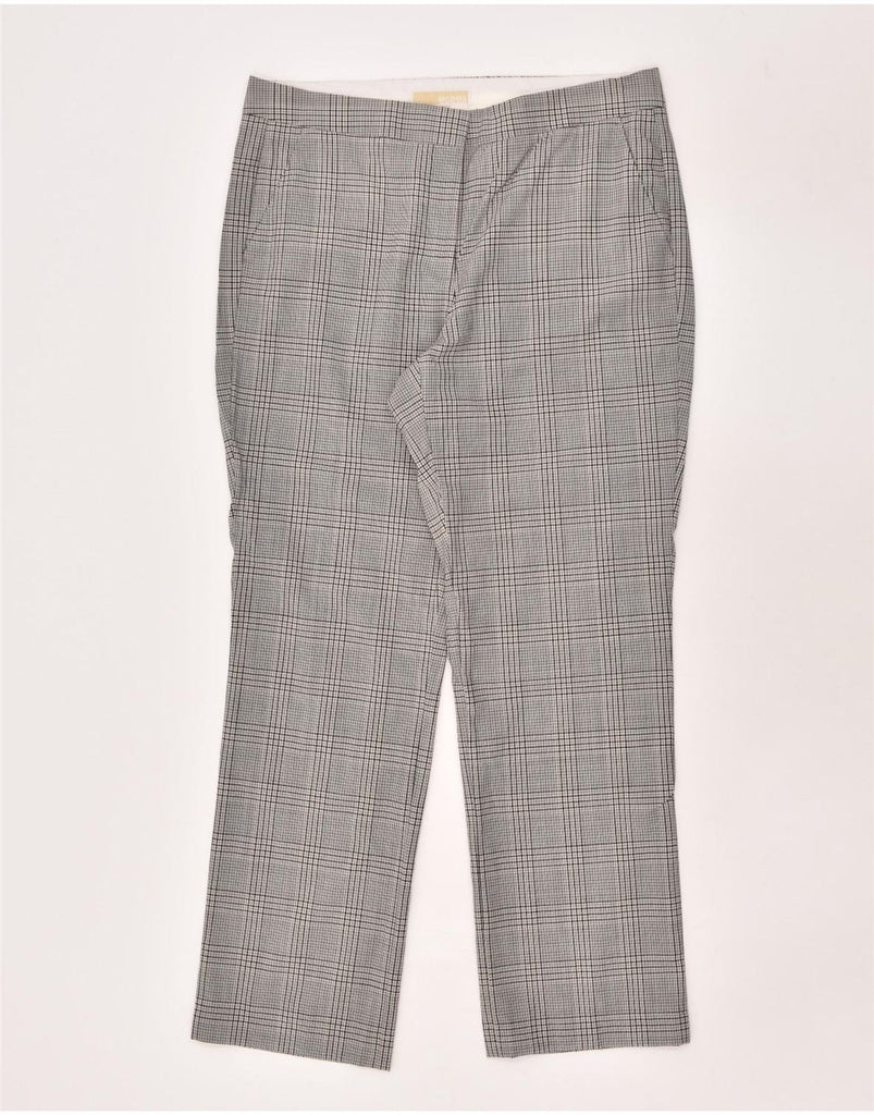 MICHAEL KORS Womens Slim Chino Trousers US 12 Large W34 L29  Grey Check | Vintage Michael Kors | Thrift | Second-Hand Michael Kors | Used Clothing | Messina Hembry 