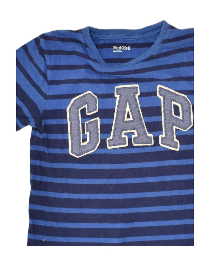 GAP Boys Graphic T-Shirt Top 7-8 Years medium Blue Striped Cotton | Vintage Gap | Thrift | Second-Hand Gap | Used Clothing | Messina Hembry 