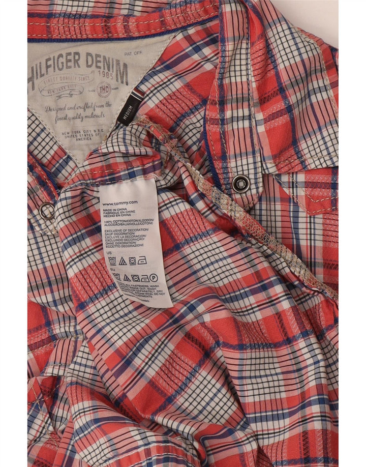 Hilfiger Denim Mens Graphic Shirt Medium Red Check Cotton