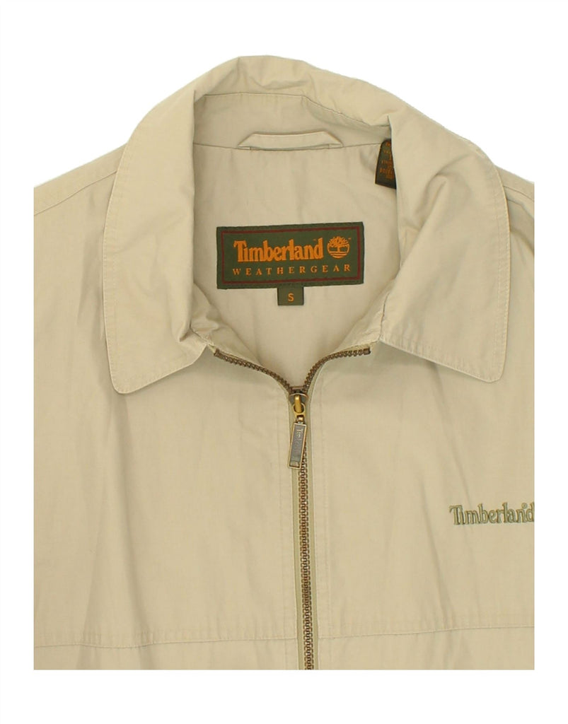 TIMBERLAND Mens Oversized Bomber Jacket UK 36 Small Khaki Cotton | Vintage Timberland | Thrift | Second-Hand Timberland | Used Clothing | Messina Hembry 