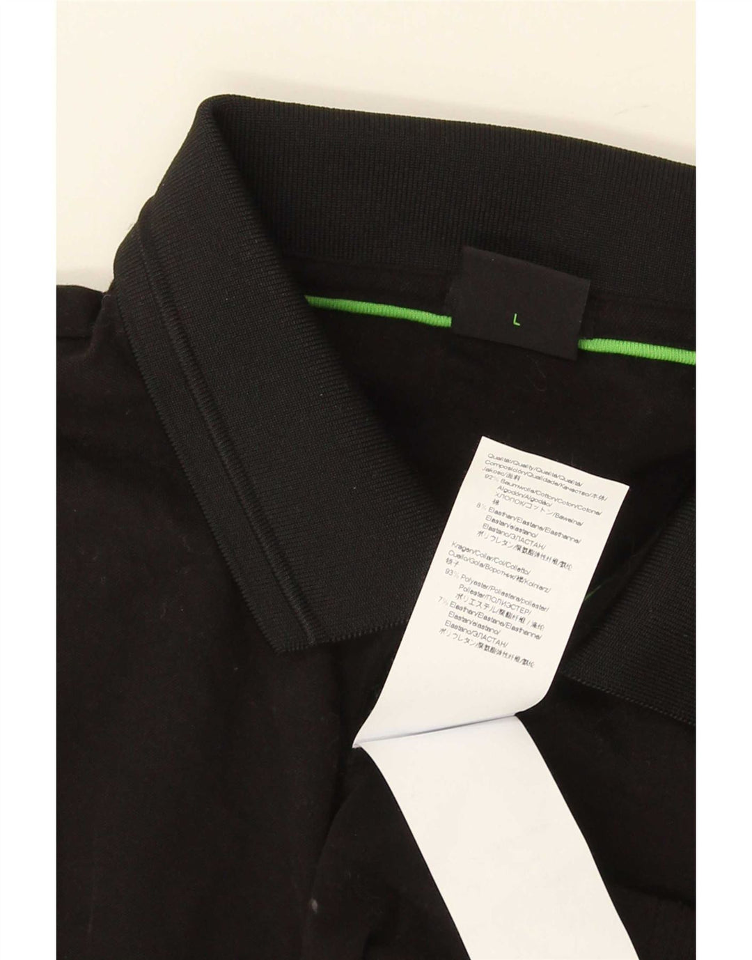 Hugo Boss Mens Stretch Polo Shirt Large Black Cotton