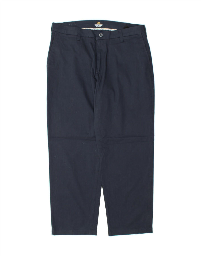 LEE Mens Relaxed Fit Chino Trousers W34 L30 Navy Blue Cotton Vintage Lee and Second-Hand Lee from Messina Hembry 