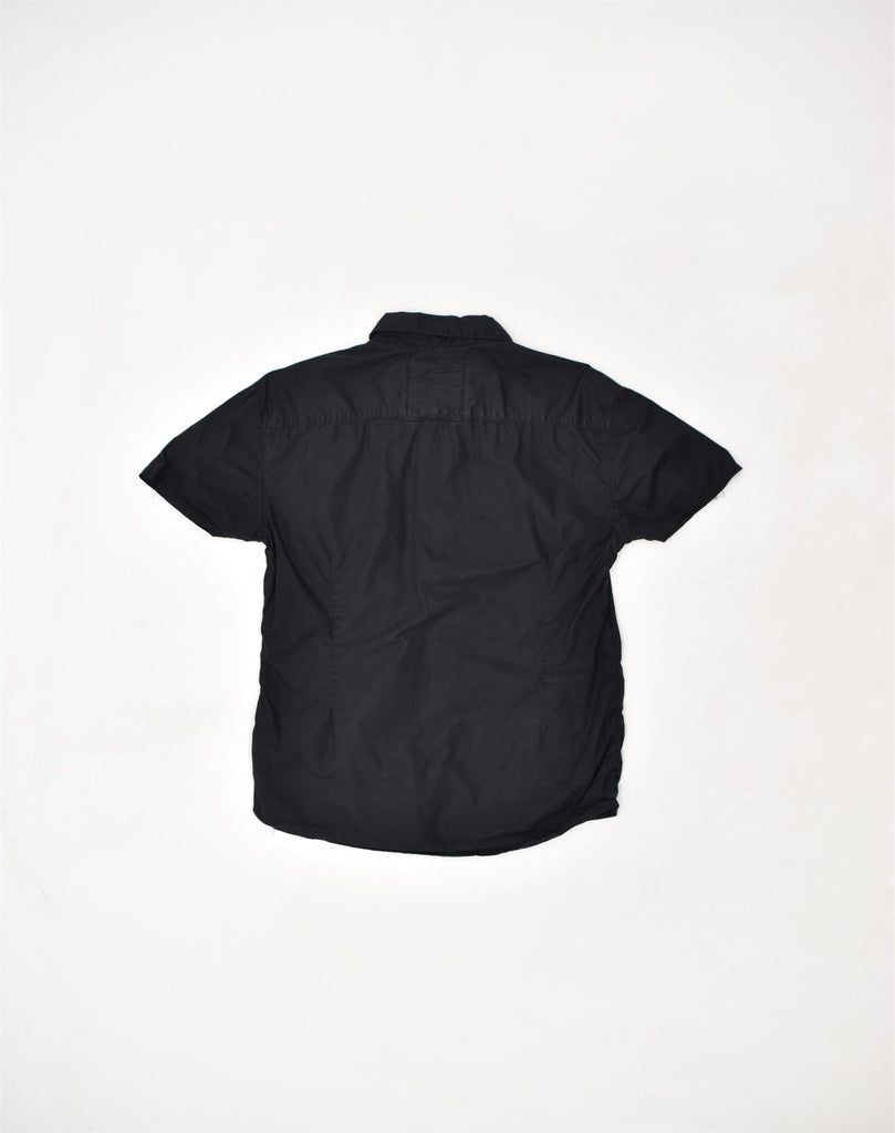GUESS Womens Short Sleeve Shirt UK 34 XS Black Cotton | Vintage | Thrift | Second-Hand | Used Clothing | Messina Hembry 