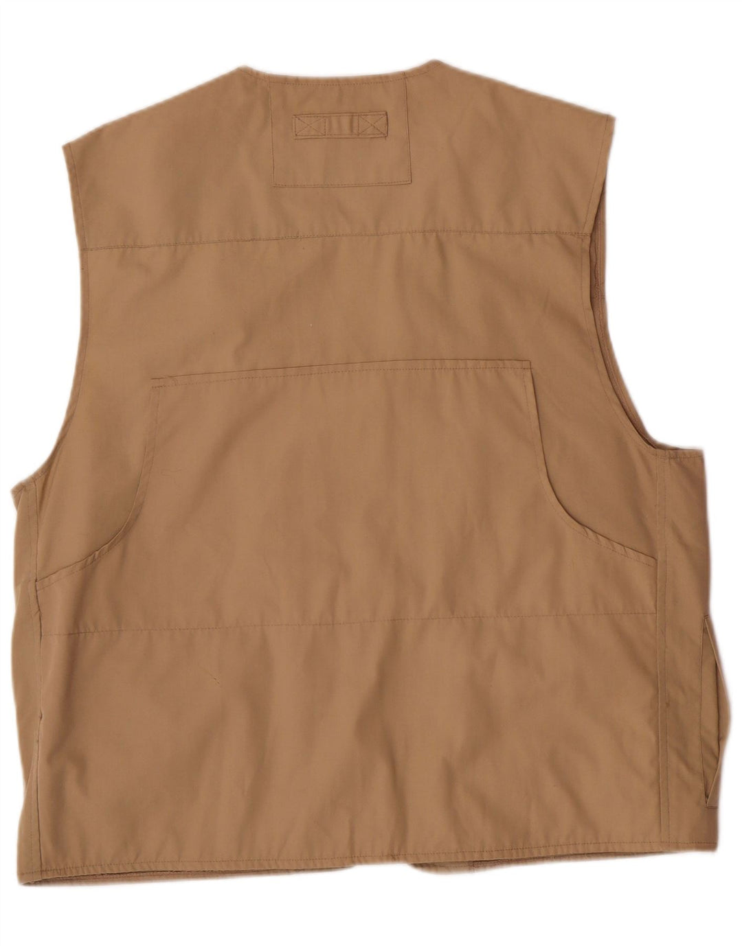 VINTAGE Mens Utility Gilet UK 40 Large Beige Polyester