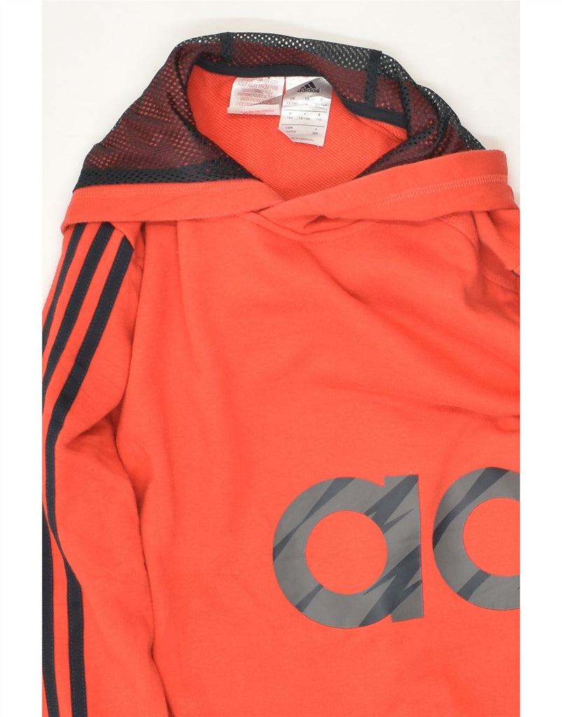 ADIDAS Boys Graphic Hoodie Jumper 13-14 Years Red Cotton | Vintage Adidas | Thrift | Second-Hand Adidas | Used Clothing | Messina Hembry 