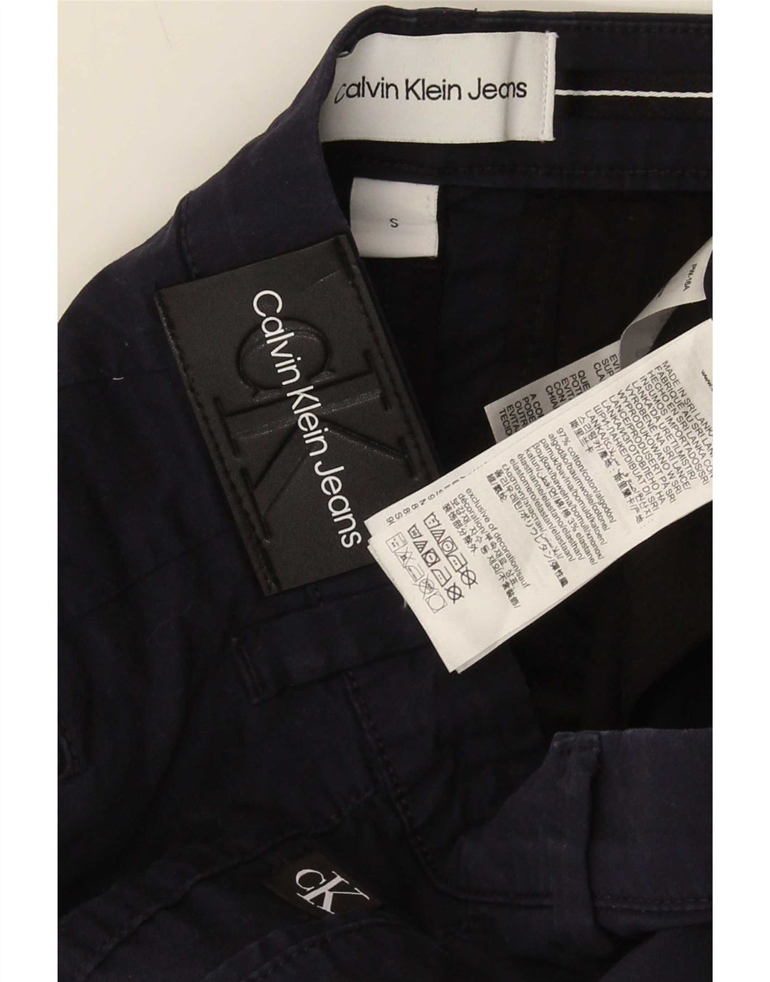 Calvin Klein Mens Chino Shorts Small W30 Navy Blue Cotton