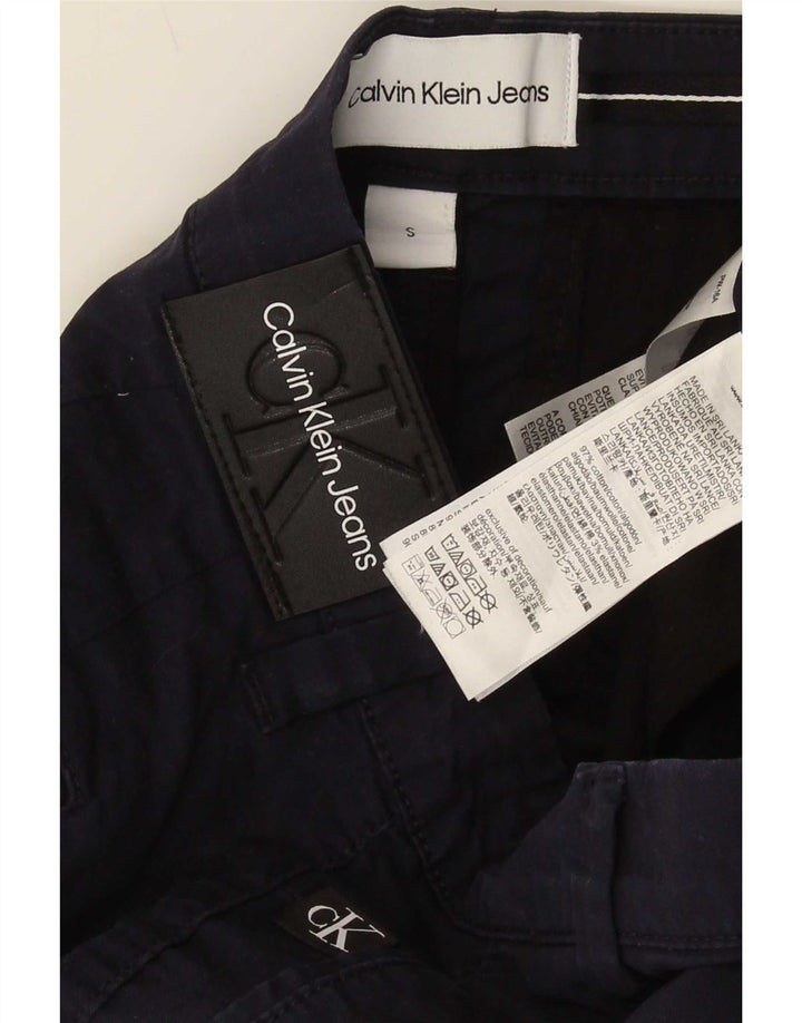 Calvin Klein Mens Chino Shorts Small W30 Navy Blue Cotton