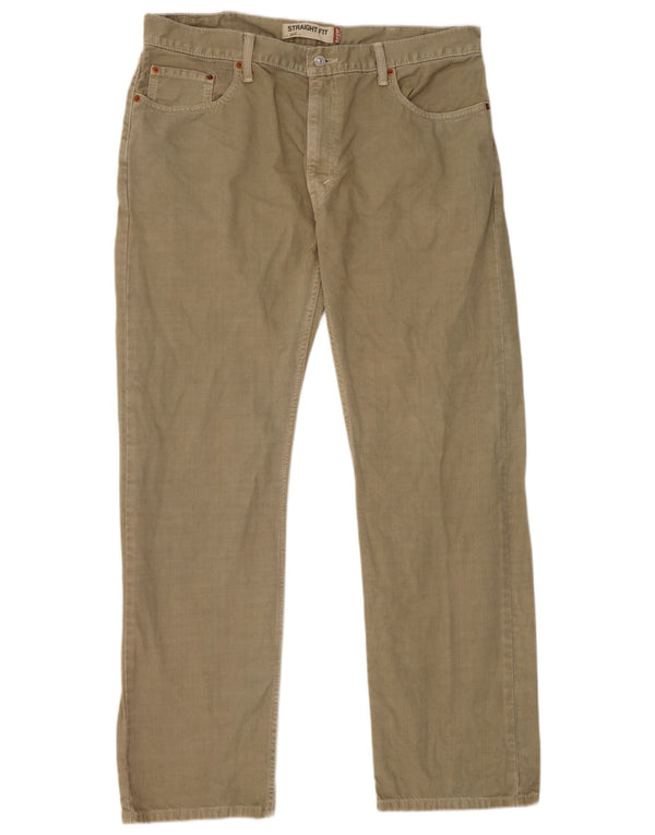 Levi's Mens 505 Straight Casual Trousers W38 L32 Khaki Cotton