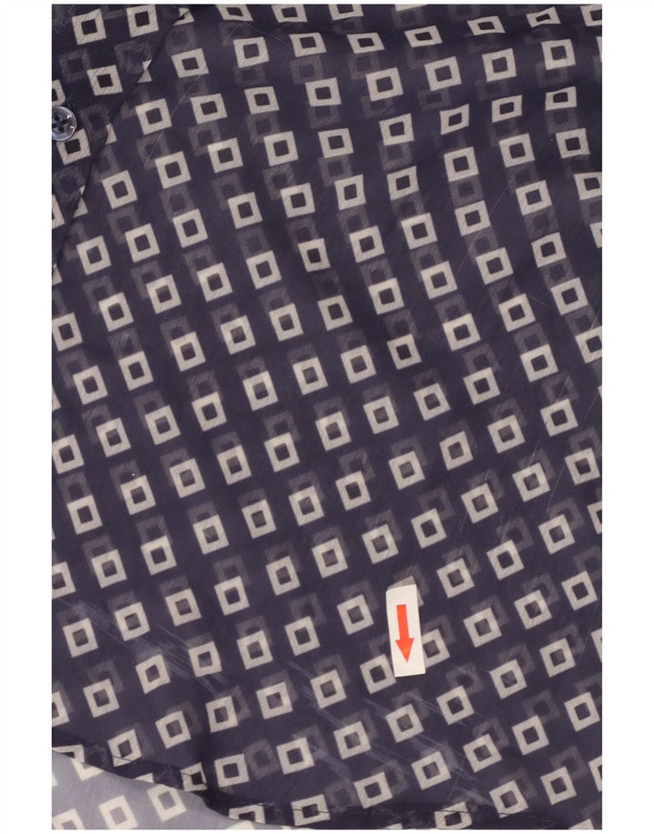 Best Company Womens Longline See Through Shirt Blouse UK 10 Small Navy Blue