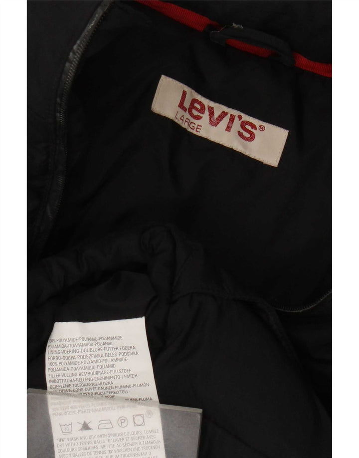 Levi's Mens Hooded Padded Gilet UK 40 Large Black Polyamide