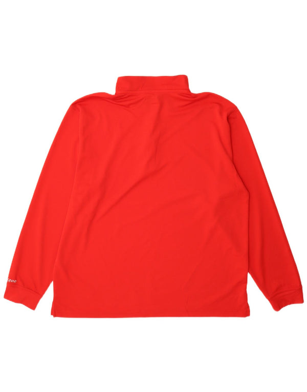 Izod Mens Zip Neck Pullover Tracksuit Top 2XL Red Polyester