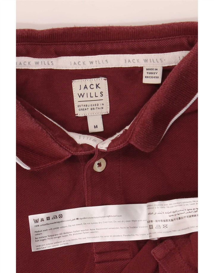 Jack Wills Mens Polo Shirt Medium Burgundy Cotton